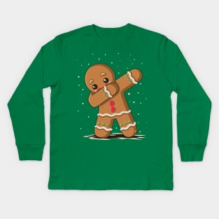 DABBING GINGERBREAD Kids Long Sleeve T-Shirt